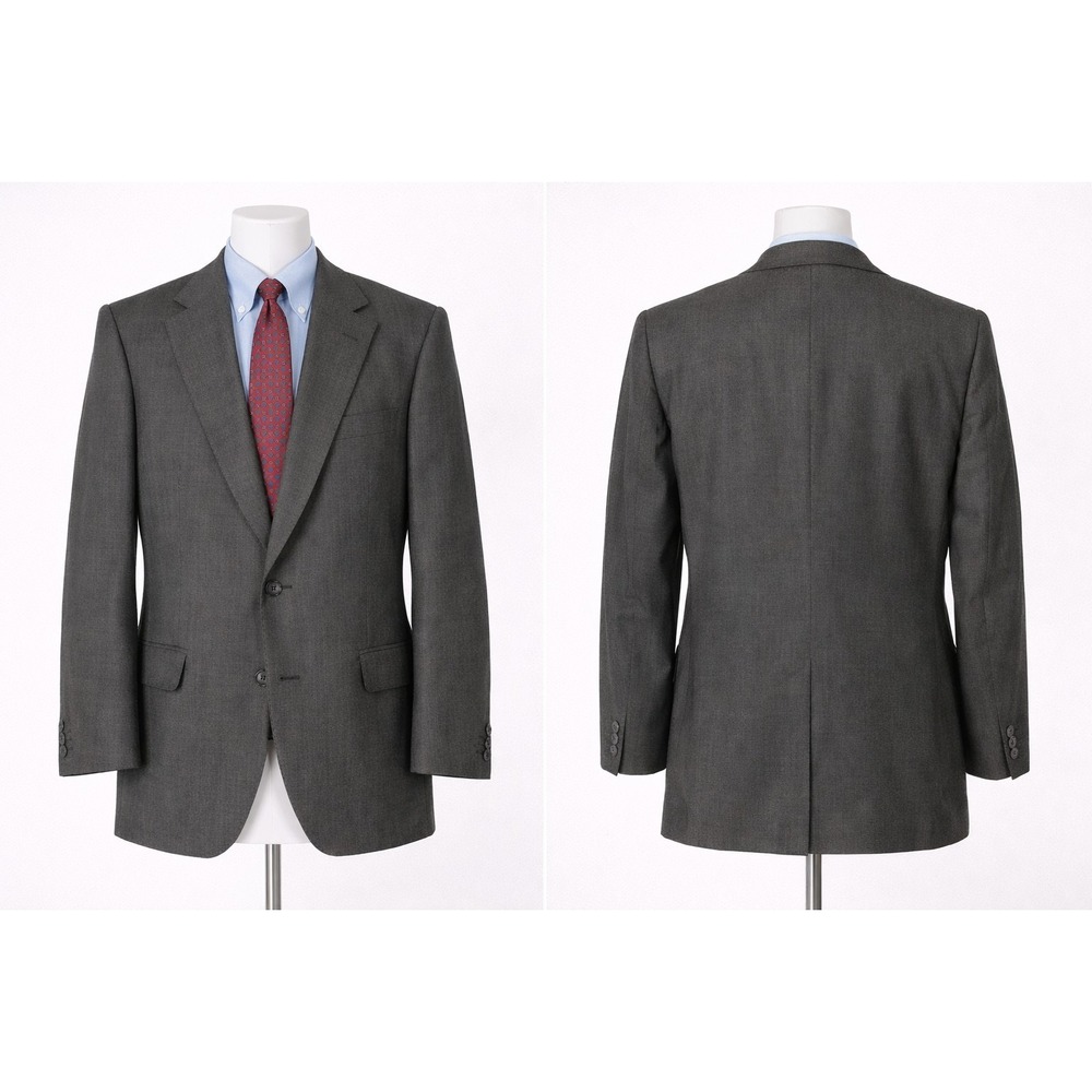 Brooks Brothers Golden Fleece Men's Gray Wool Blazer Jacket USA Size 44L Long